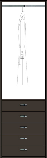 Estanterías y 2 cajones